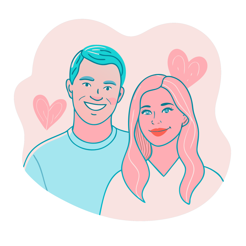 A happy couple enjoying time together
